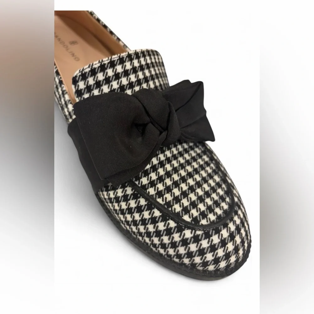 Women’s Bandolino Black and White Houndstooth Slip-On Bow Loafers Sz 7.5 - Picture 10 of 12